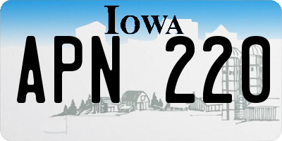 IA license plate APN220