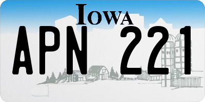 IA license plate APN221