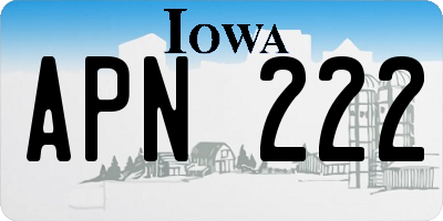 IA license plate APN222
