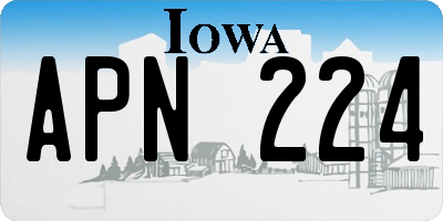 IA license plate APN224