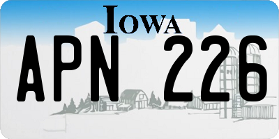 IA license plate APN226