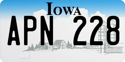 IA license plate APN228