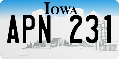 IA license plate APN231