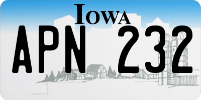 IA license plate APN232