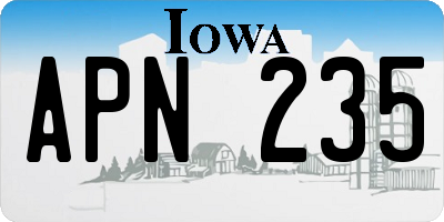 IA license plate APN235