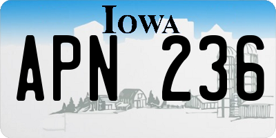 IA license plate APN236