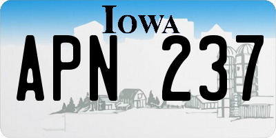 IA license plate APN237