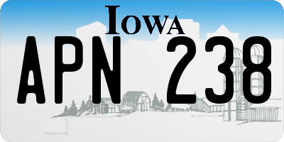 IA license plate APN238