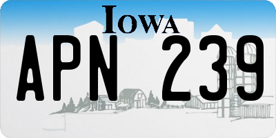 IA license plate APN239