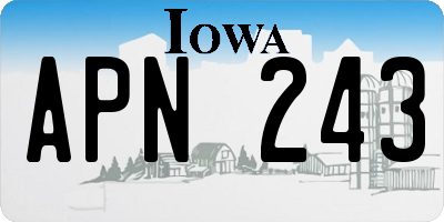 IA license plate APN243