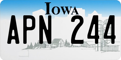 IA license plate APN244