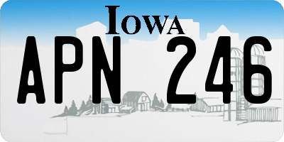 IA license plate APN246