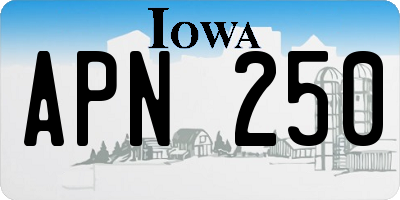 IA license plate APN250