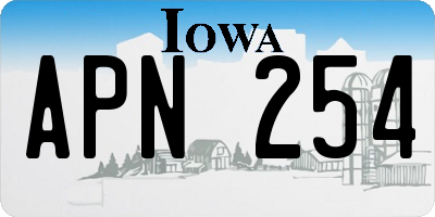 IA license plate APN254