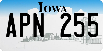 IA license plate APN255