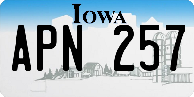 IA license plate APN257