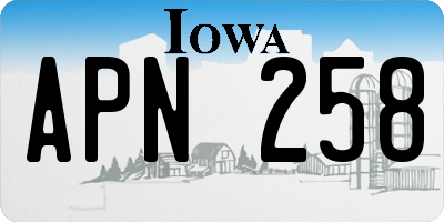 IA license plate APN258