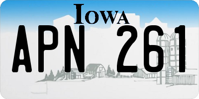 IA license plate APN261