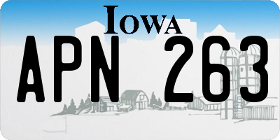 IA license plate APN263