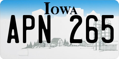 IA license plate APN265