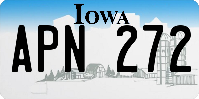 IA license plate APN272