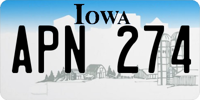 IA license plate APN274