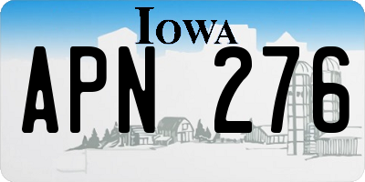 IA license plate APN276