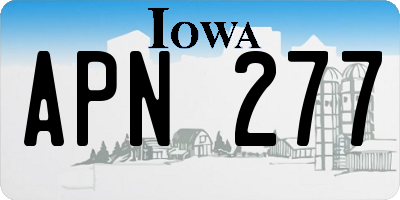 IA license plate APN277
