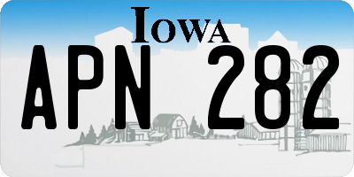 IA license plate APN282