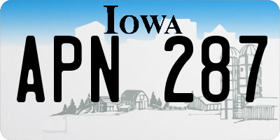 IA license plate APN287