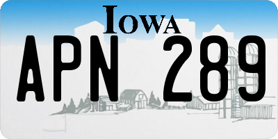 IA license plate APN289