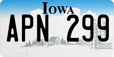 IA license plate APN299