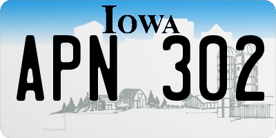 IA license plate APN302