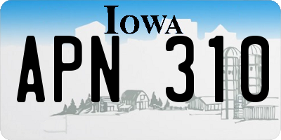 IA license plate APN310