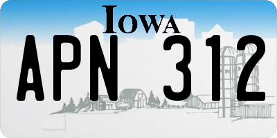 IA license plate APN312