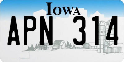 IA license plate APN314