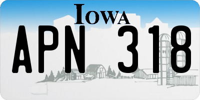 IA license plate APN318