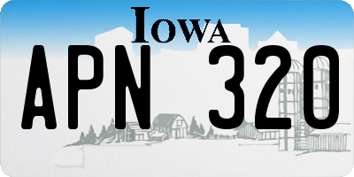 IA license plate APN320