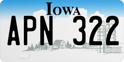 IA license plate APN322