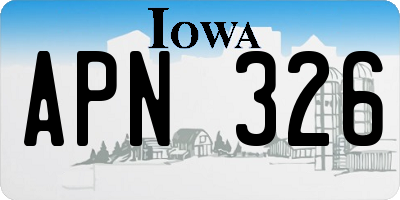 IA license plate APN326