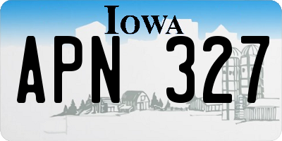 IA license plate APN327