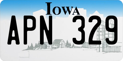 IA license plate APN329