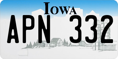 IA license plate APN332