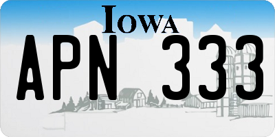 IA license plate APN333
