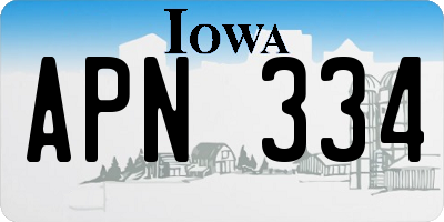 IA license plate APN334