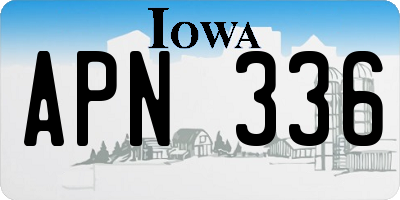 IA license plate APN336