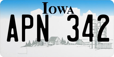 IA license plate APN342
