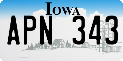 IA license plate APN343
