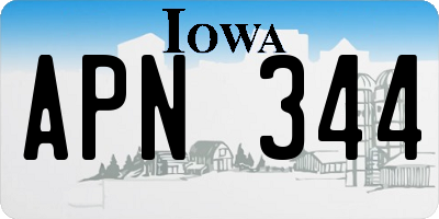 IA license plate APN344