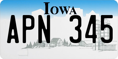 IA license plate APN345